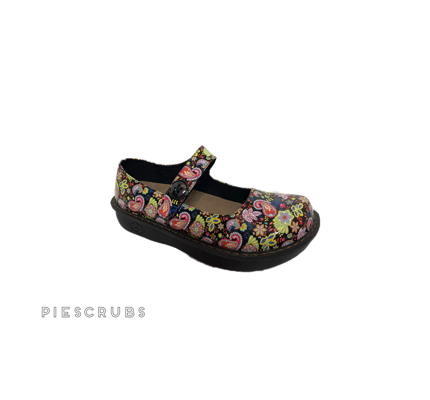 Pie Jane Nursing Shoe in Black Paisley