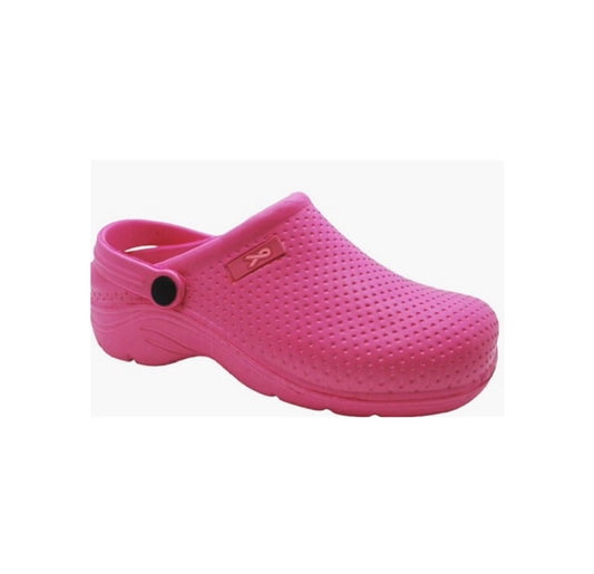 Pink Foam Clog; Terrylynn Race the Cure. Breast Cancer Awareness.